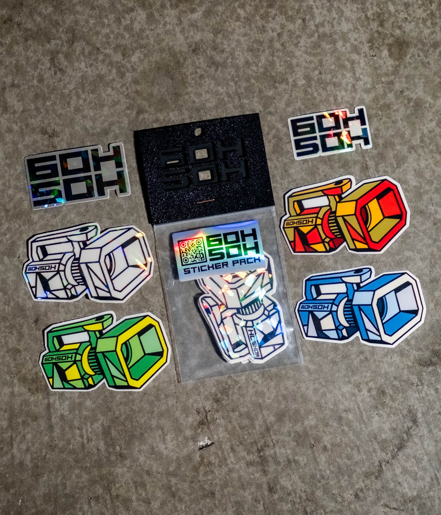 Full Mini VX™ Sticker Pack layout showing all included stickers and colorways.