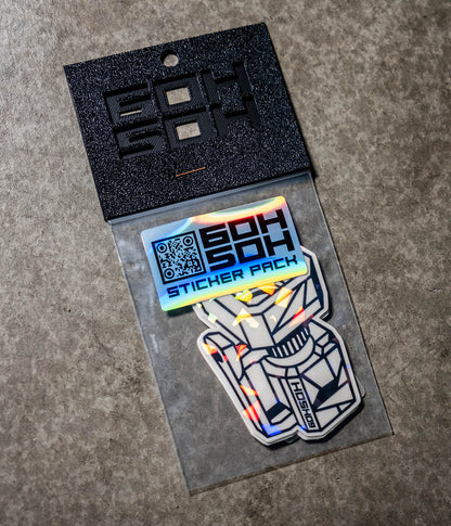 Holographic 6oh5oh logo sticker with ice-reflection effect.